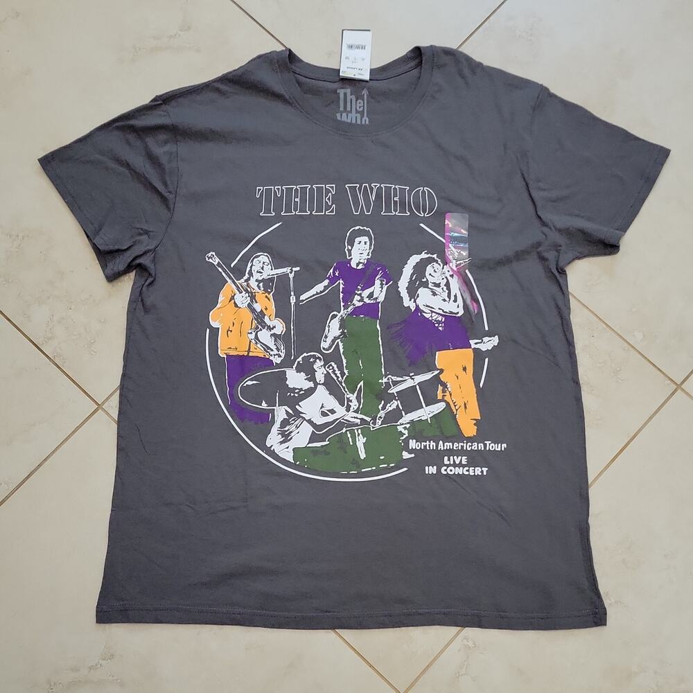 The Who Graphic T- Shirt Men's 2XL Gray Short Sleeve New